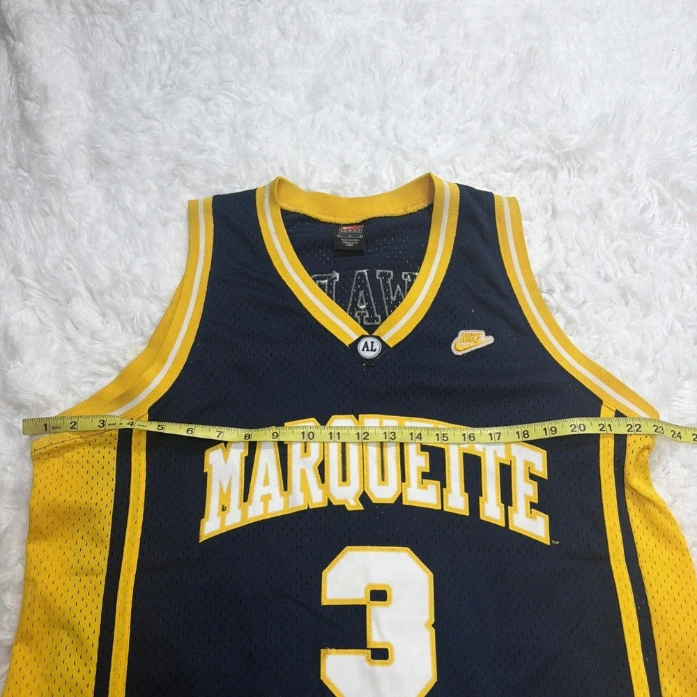 VTG Dwyane Wade College Jersey Mens Large Blue Nike Team Marquette Blue Y2K Rare